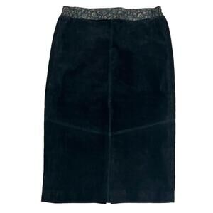 Atlantic Beach Leather Women's Black Long Pencil Western Boho Skirt Size M